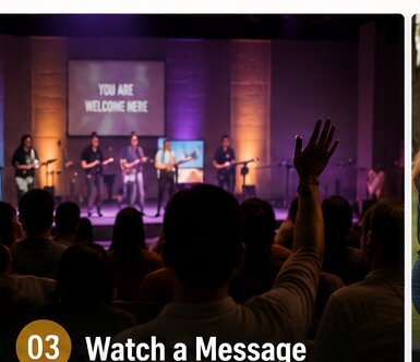 Congregation watching a message
